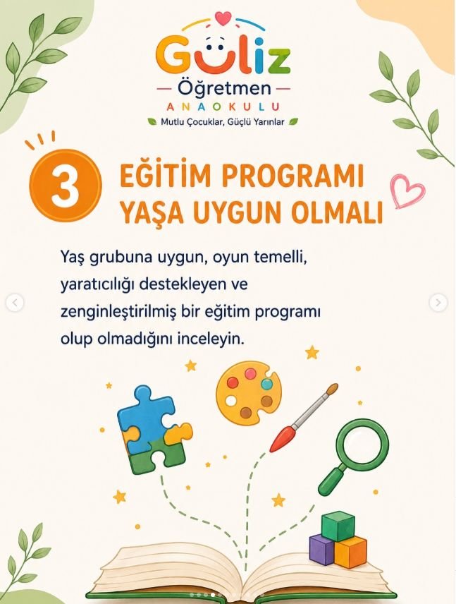 Anaokulunda yaşa uygun eğitim programı
