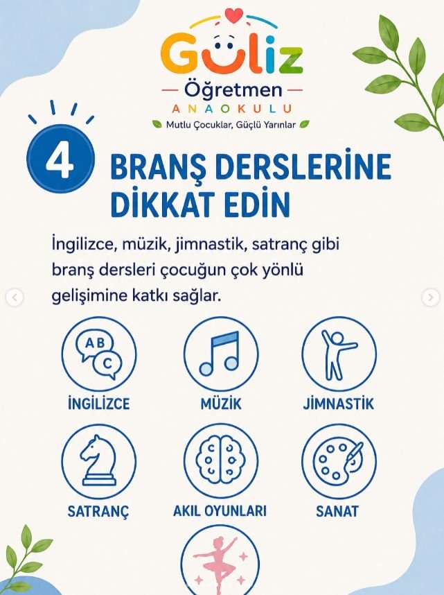 Anaokulunda İngilizce, jimnastik, satranç ve bale branş dersleri