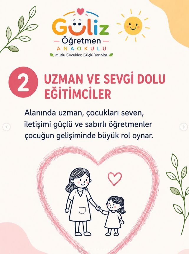 Anaokulunda uzman ve sevgi dolu eğitim kadrosu